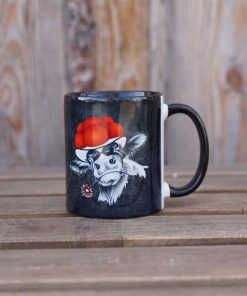 Tasse -Kuh/Bollenhut- schwarz