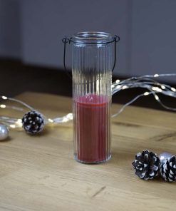 Kerze im Glas -red-