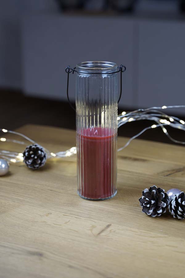 Kerze im Glas -red-