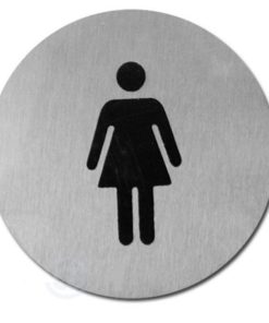 Edelstahlklebeschild Frau