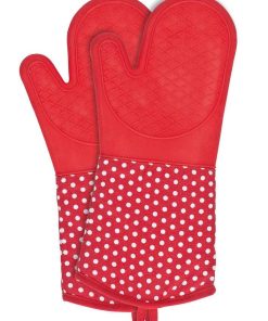 Alternative view of Topfhandschuhe rot/weiß Silikon 2er