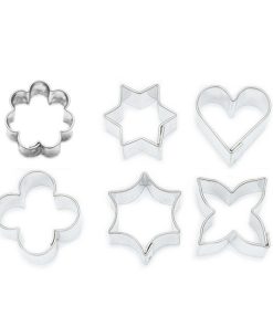 Garnierausstecher 6er 20-25mm Blume, Stern, Herz, Kreuz rund, Stern rund, Blüte