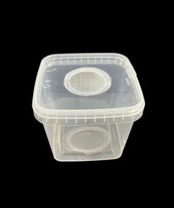 Aufzuchtdosen mit Gaze in Deckel und Dose Eckig 1150 ml